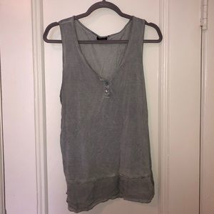Grey button down tank top